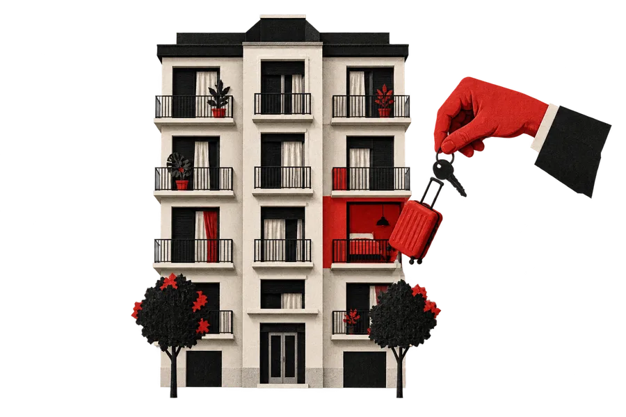 Ilustración de un piso turístico que deja de funcionar como alojamiento vacacional